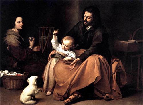 The Holy Family with the Little Bird - Bartolome Esteban Murillo