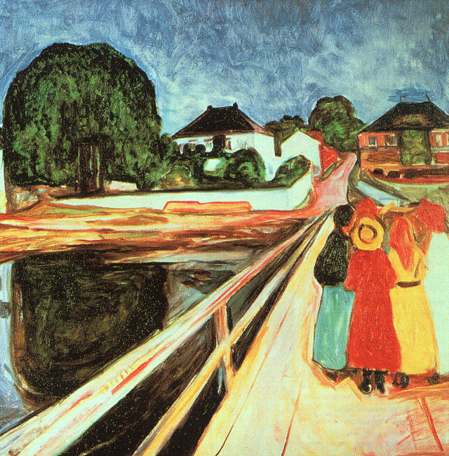 Girls On A Bridge Edvard Munch Wikiart Org Encyclopedia Of Visual