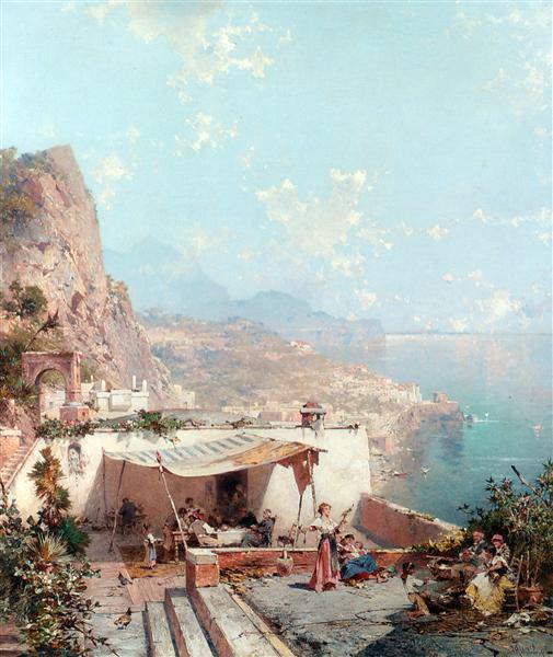 Amalfi, el Golfo de Salerno - Franz Unterberger Richard