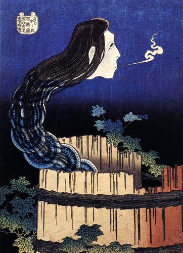 Un fantasma mujer apareció de un pozo - Katsushika Hokusai