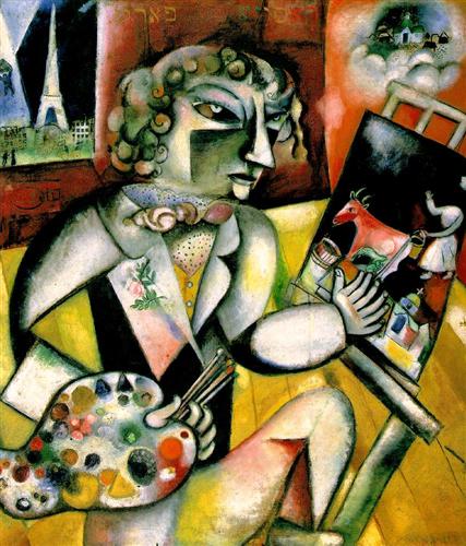 Self-Portrait with Seven Digits - Marc Chagall