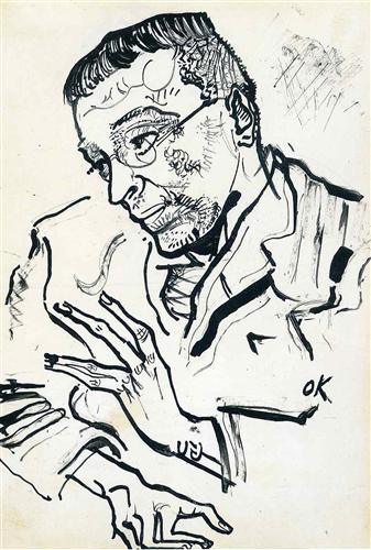 Portrait of Karl Kraus - Oskar Kokoschka
