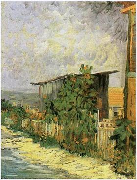 Trayectoria de Montmartre con los girasoles, Vincent van Gogh