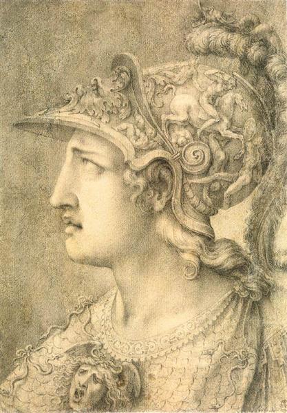 Head of Minerva, c.1540 - c.1549 - Giulio Clovio