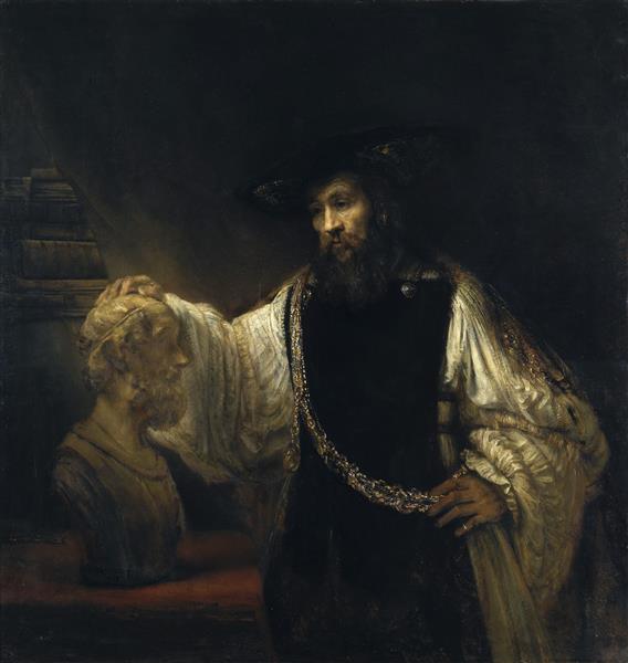 Aristotle with a Bust of Homer (Aristotle Contemplating a Bust of Homer), 1653 - Rembrandt van Rijn