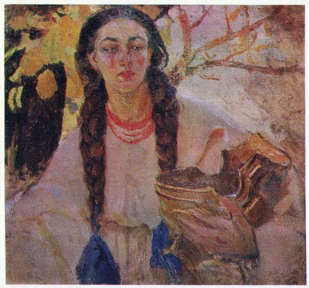 Girl with Braids, 1912 - Fedir Krychevsky