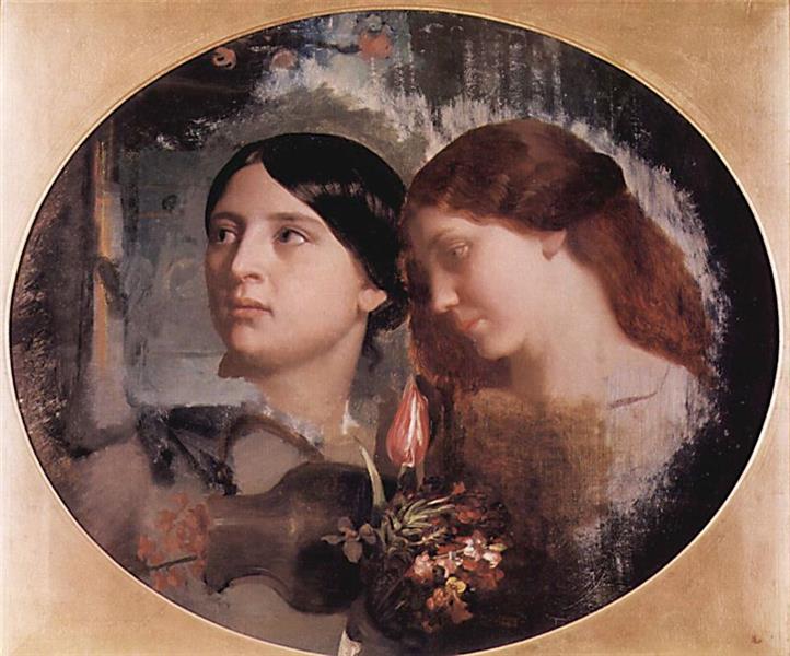 Two Women with a Bouquet of Flowers, 1852 - Charles Gleyre