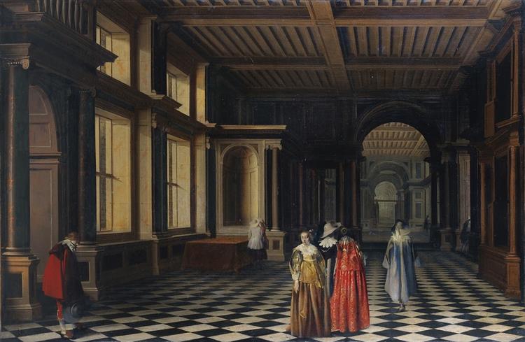 Figures in a Classical Gallery - Willem Cornelisz Duyster