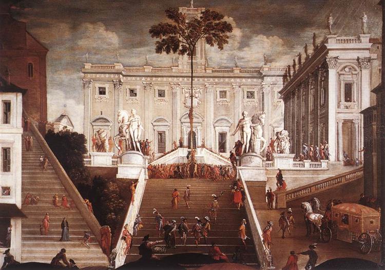 Competition on the Capitoline Hill, c.1630 - Agostino Tassi