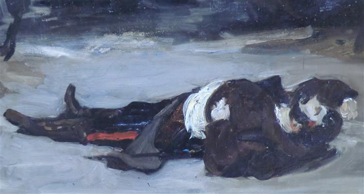 Henri Regnault gisant sur le champ de bataille, 1870 - Carolus-Duran