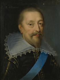 Portrait d'un homme à l'écharpe bleue - Claude Deruet