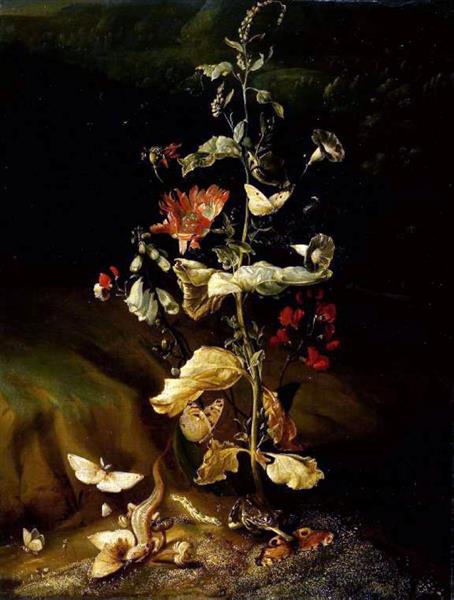 Still Life with Flowers, 1678 - Отто Марсеус ван Скрик