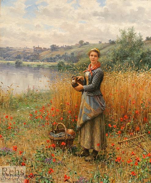Madeleine in An Wheat Field, 1907 - Деніел Ріджвей Найт