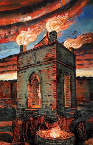 A Temple of Fire Worshippers (left Part of the Triptych), 2007 - Tahir Salahov