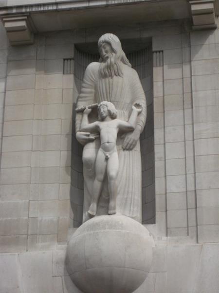 Ariel and Prospero Above the Entrance to the Bbc's Broadcasting House. - Eric Gill