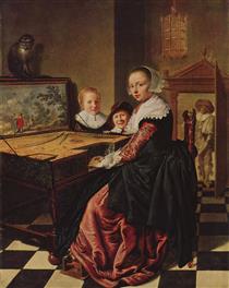 Woman Playing the Virginal - Jan Miense Molenaer