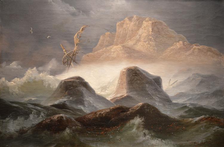 Storm On The Norwegian Coast, 1846 - Knut Baade