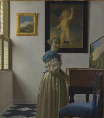 A Lady Standing at a Virginal - Johannes Vermeer