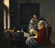 Die unterbrochene Musikstunde - Jan Vermeer