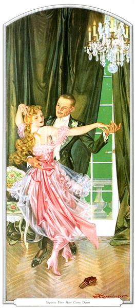"Suppose Your Hair Came Down" An Advertisement for Palmolive Shampoo, 1920 - Frank X. Leyendecker