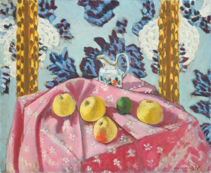 Still Life with Apples on a Pink Tablecloth, 1924 - 馬蒂斯