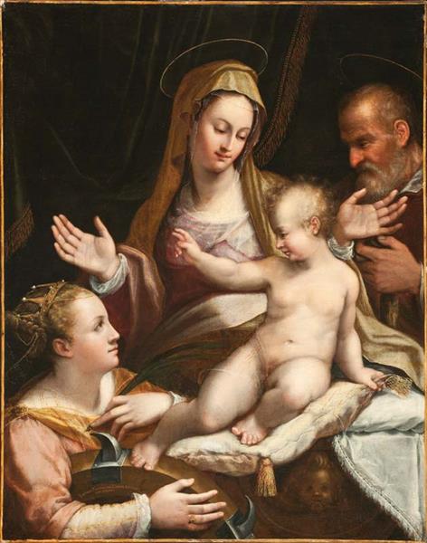 Святе сімейство зі святою Катериною Александрійською, 1581 - Лавінія Фонтана