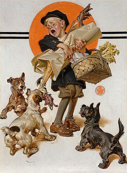 The Saturday Evening Post, Barking up the Wrong Turkey, 1926 - J. C. Leyendecker