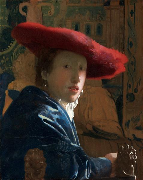 Girl with the red hat, c.1665 - c.1667 - Johannes Vermeer
