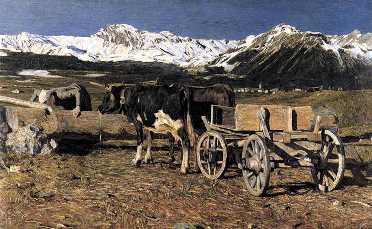 Kühe An Der Tränke, 1888 - Giovanni Segantini