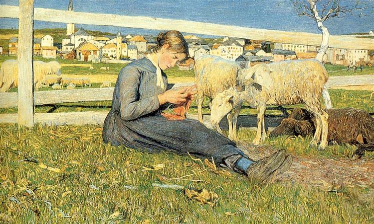 Knitting Girl, 1888 - Giovanni Segantini