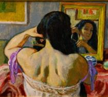 Woman Brushing Het Hair - Józef Pankiewicz