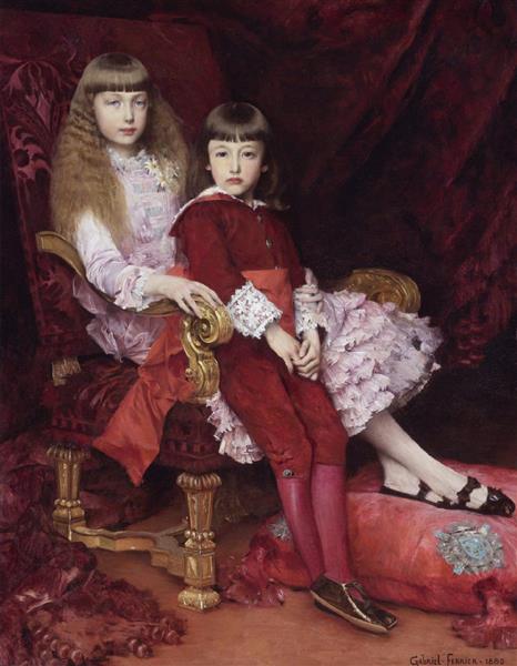 the Duke of Guise and One of His Sisters, the Future Duchess of Magenta, 1880 - Gabriel Ferrier