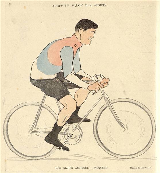 Caricature by Cappiello of Cyclist Jacquemin Published in "le Rire", 1903 - Leonetto Cappiello