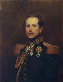 Portrait of a Belgian officer - Gustaf Wappers