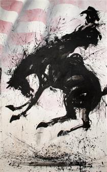 Horse and Rider with Flag, 1999 - Ричард Хэмблтон