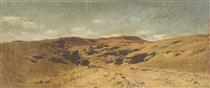 Desert Landscape with Caravan - Cesare Biseo