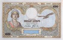 1000 Dinara 1931 (Yugoslavian bank note painted by Paja Jovanovic) - Пая Йованович