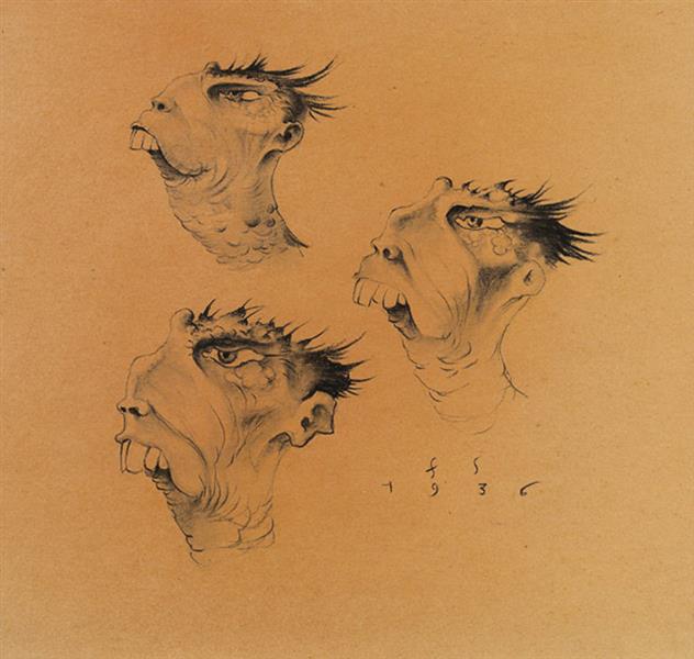 Imaginary Heads, Study, 1936 - Franz Sedlacek