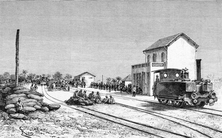 Unidentified Railway Station on Dakar-saint-louis Line, 1889 - Édouard Riou