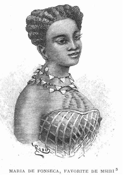 Maria De Fonseca, Daughter of a Portuguese-angolan Trader, Said to Be the Favourite Wife of Msiri, King of Katanga, in 1892. - Edouard Riou