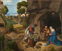 Adoración de los pastores - Giorgione