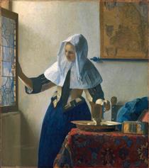 Junge Frau mit Wasserkanne am Fenster - Jan Vermeer