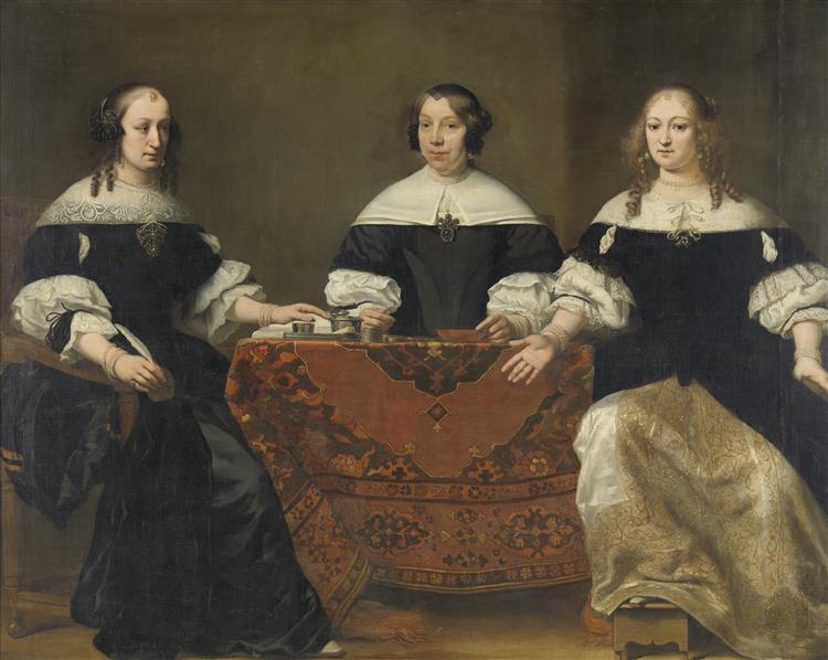 Portretten Van Drie Regentessen Van Het Leprozenhuis in Amsterdam, 1668 - Ferdinand Bol