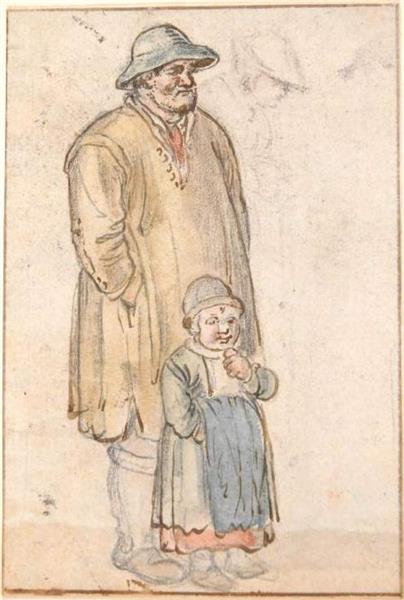Study of a Standing Man and Child, 1634 - Хендрик Аверкамп