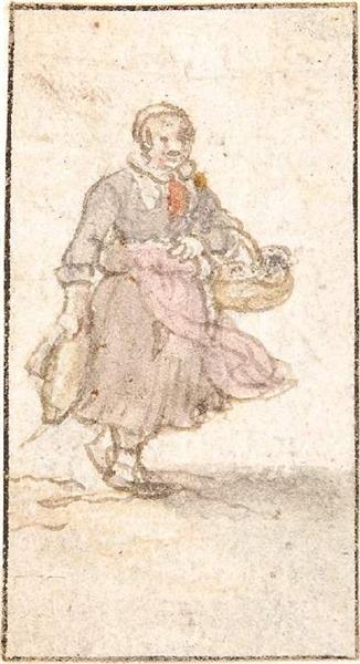 a Woman with a Basket, 1634 - Гендрик Аверкамп