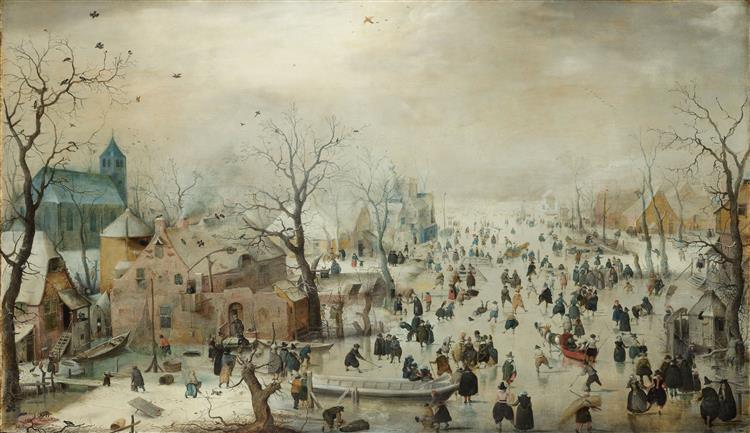 Winter Landscape with Ice Skaters Hendrick Avercamp Date: 1608