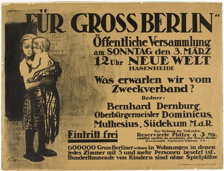 For Greater Berlin, 1912 - Kathe Kollwitz