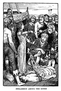Philammon Among the Goths. Illustration from a 1914 Edition of Charles Kingsley's 1853 Novel Hypatia - Byam Shaw