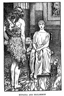 Hypatia and Philammon. Illustration from a 1914 Edition of Charles Kingsley's 1853 Novel Hypatia - Byam Shaw