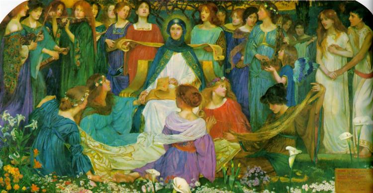 Circle-wise Sit They. Illustration of Dante Gabriel Rossetti's Poem, "the Blessed Damozel") - Byam Shaw